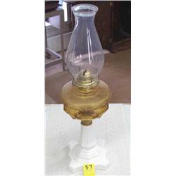 21 1/2" Milk Glass Lamp