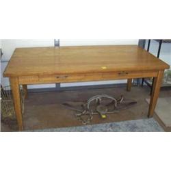 6' Oak Library Table