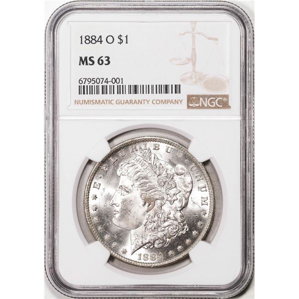 1884-O $1 Morgan Silver Dollar Coin NGC MS63