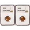 Image 1 : Lot of 1937-D & 1938-D Lincoln Wheat Cent Coins NGC MS67RD