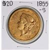 1855-S $20 Liberty Head Double Eagle Gold Coin