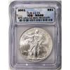 Image 1 : 2001 $1 American Silver Eagle Coin ICG MS69 WTC Ground Zero Recovery