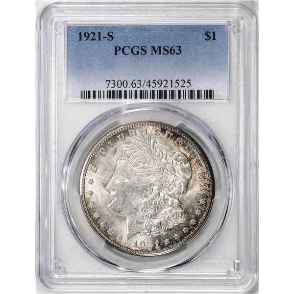 1921-S $1 Morgan Silver Dollar Coin PCGS MS63