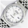 Rolex Mens Stainless Steel White Index Datejust Wristwatch
