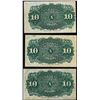 Image 2 : Lot of (3) 1863 Fourth Issue Ten Cents Fractional Currency Notes