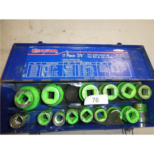 Westward 17pc 3/4" drive socket wrench set