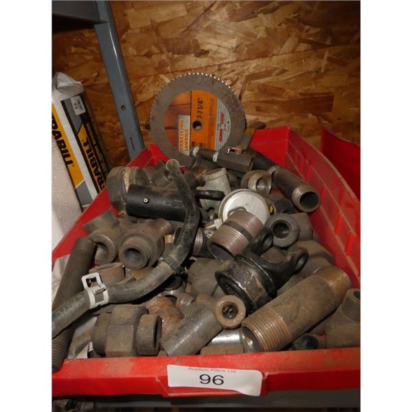 plumbing fittings, saw blade, u-joint