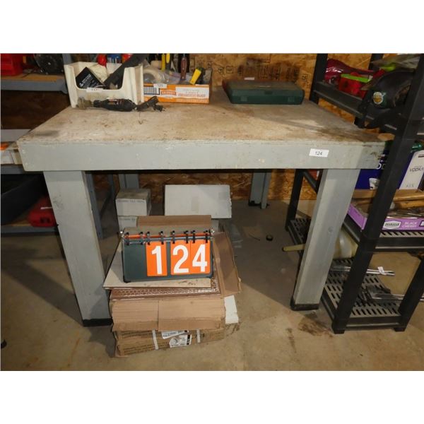 wooden work table 4'x4'xH32"