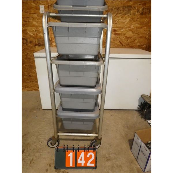 aluminum rolling cart (19"x26"xH50") c/w plasti