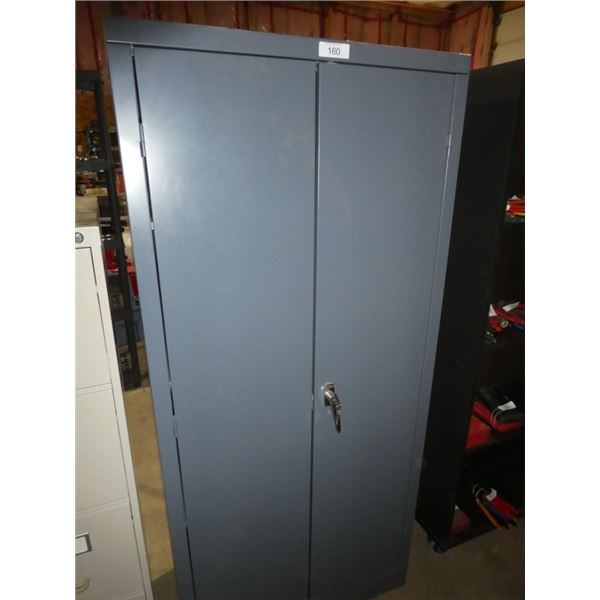 metal cabinet w/ lock & key 30"x15"x66"
