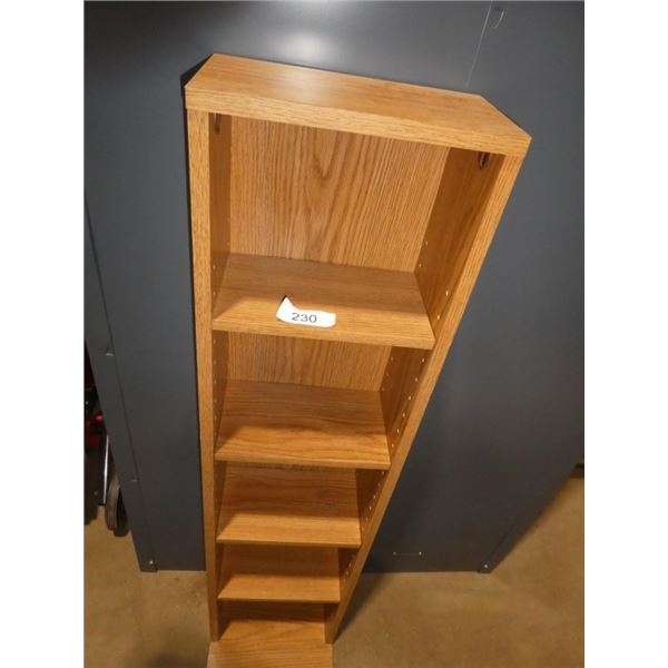small wooden storage shelf
