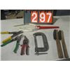 Image 1 : snips, c-clamp, wire brushes