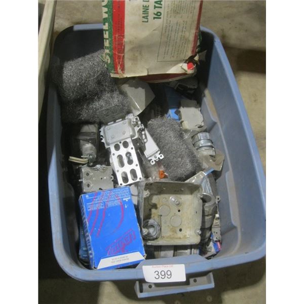 steel wool, misc electrical supplies, switches,