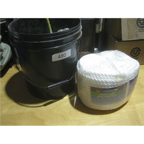bucket of rope, anchor line 3/8"x200'