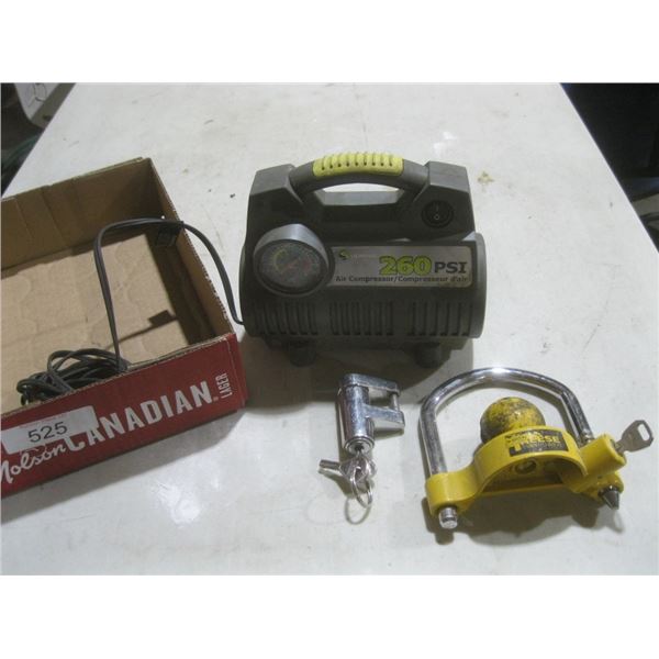 260 psi air compressor, trailer ball lock