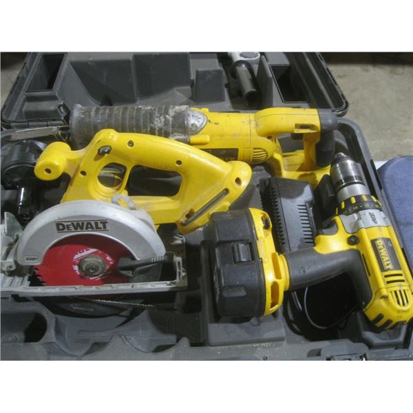DeWalt circular saw, drill, reciprocating saw