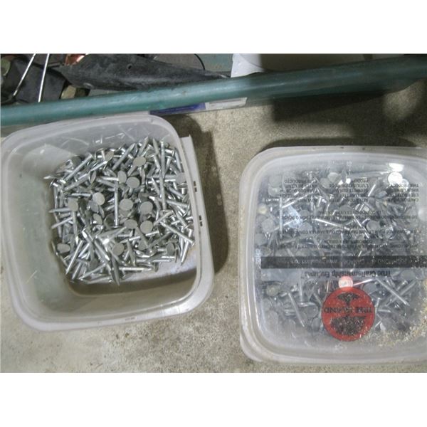 assorted nails, tools, caddy