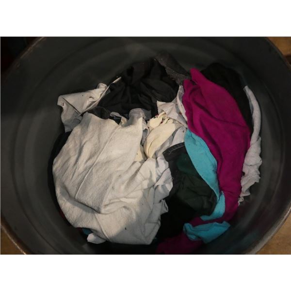 metal barrel of rags
