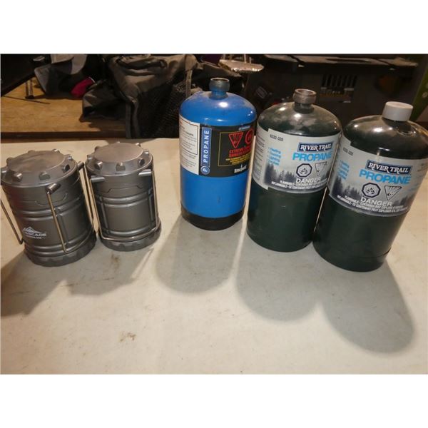 propane tanks, LED lanterns
