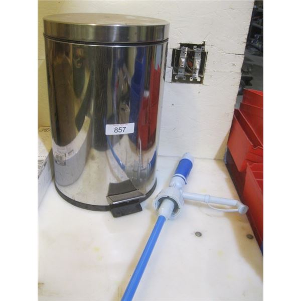 step-on garbage can, water pump