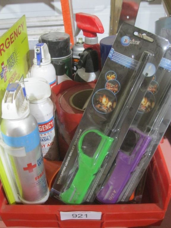 multipurpose lighter, first aid wash/spray,