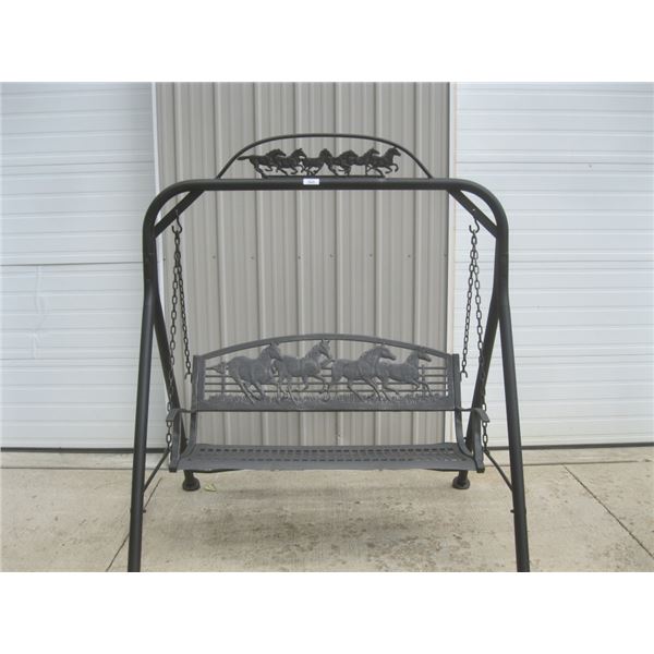 western themed patio swing