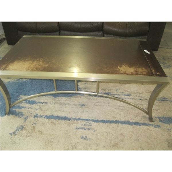 wood & metal coffee table 30"x 50" 18"