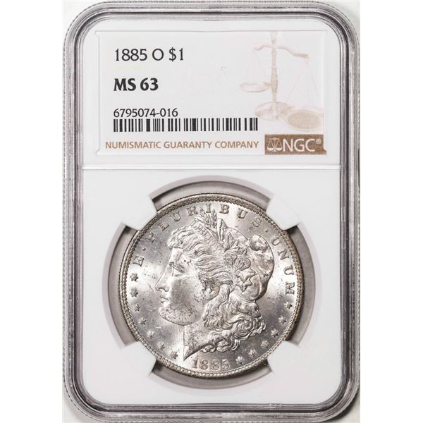 1885-O $1 Morgan Silver Dollar Coin NGC MS63