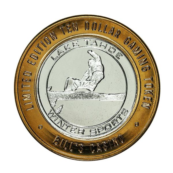 .999 Silver Bill's Casino Lake Tahoe, Nevada $10 Casino Gaming Token Limited Edition