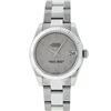 Image 2 : Rolex Ladies Midsize Stainless Steel Cream Arabic Datejust Wristwatch