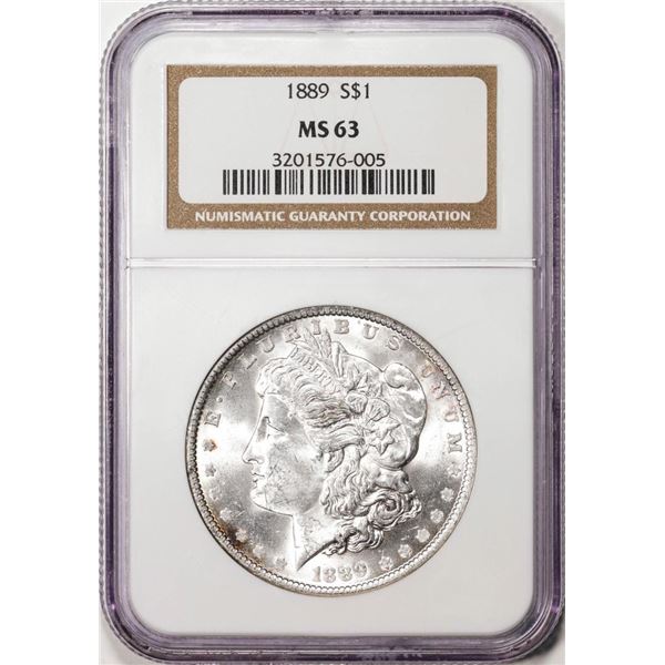 1889 $1 Morgan Silver Dollar Coin NGC MS63