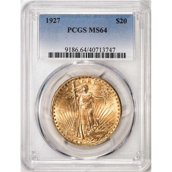 1927 $20 St. Gaudens Double Eagle Gold Coin PCGS MS64