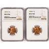 Image 1 : Lot of 1937-D & 1938-D Lincoln Wheat Cent Coins NGC MS67RD