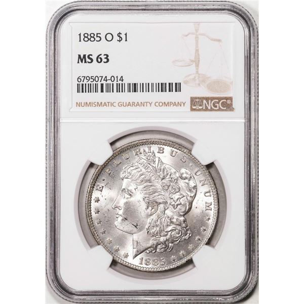 1885-O $1 Morgan Silver Dollar Coin NGC MS63