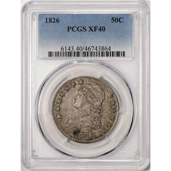 1826 Capped Bust Half Dollar Coin PCGS XF40