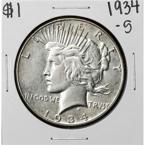 1934-S $1 Peace Silver Dollar Coin