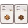 Image 1 : Lot of 1939 & 1939-S Lincoln Wheat Cent Coins NGC MS67RD