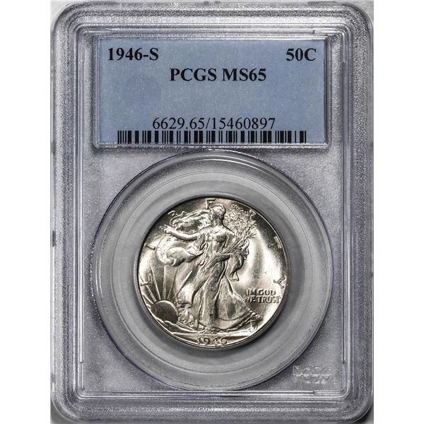 1946-S Walking Liberty Half Dollar Coin PCGS MS65