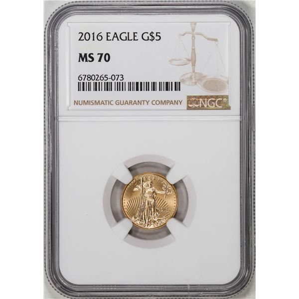 2016 $5 American Gold Eagle Coin NGC MS70