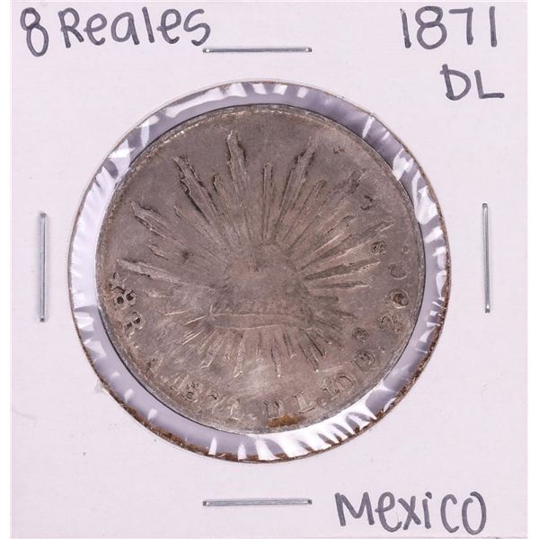 1871 DL Mexico 8 Reales Silver Coin Scarce Date