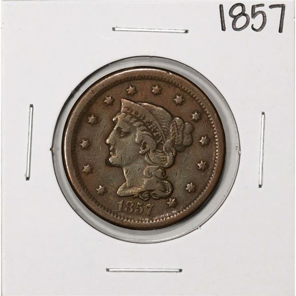 1857 Braided Hair Large Cent Coin