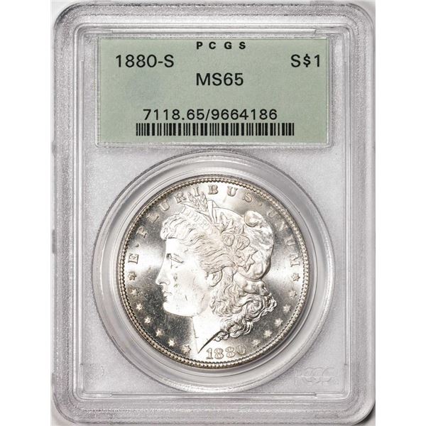 1880-S $1 Morgan Silver Dollar Coin PCGS MS65 Old Green Holder