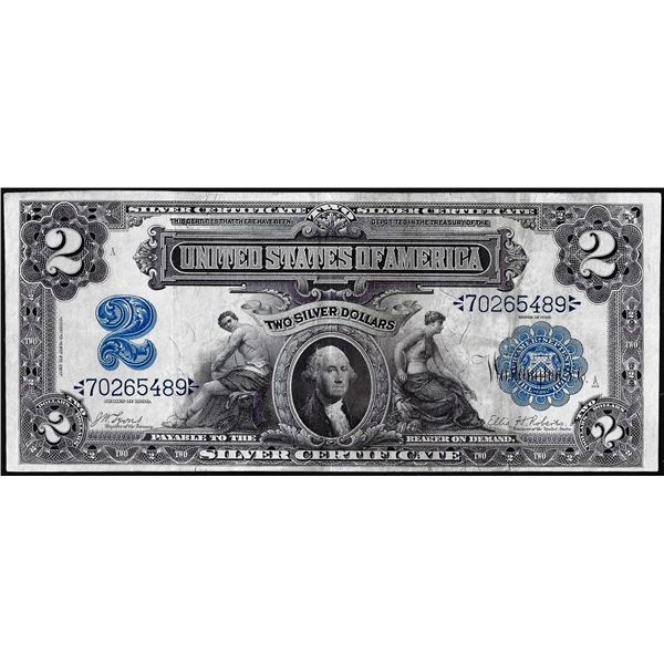 1899 $2 Mini-Porthole Silver Certificate Note