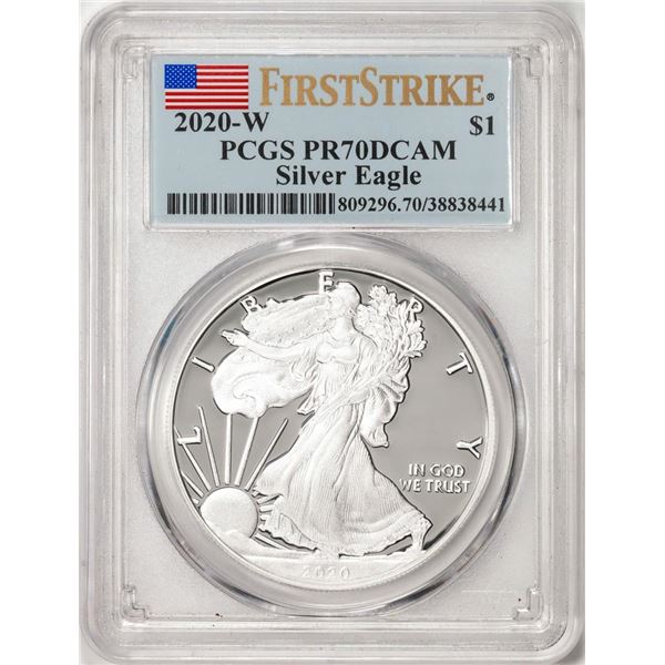 2020-W $1 Proof American Silver Eagle Coin PCGS PR70DCAM First Strike