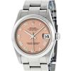 Image 1 : Rolex Ladies Midsize Stainless Steel Salmon Roman Datejust Wristwatch