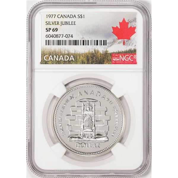 1977 Canada $1 Silver Jubilee Commemorative Silver Dollar Coin NGC SP69