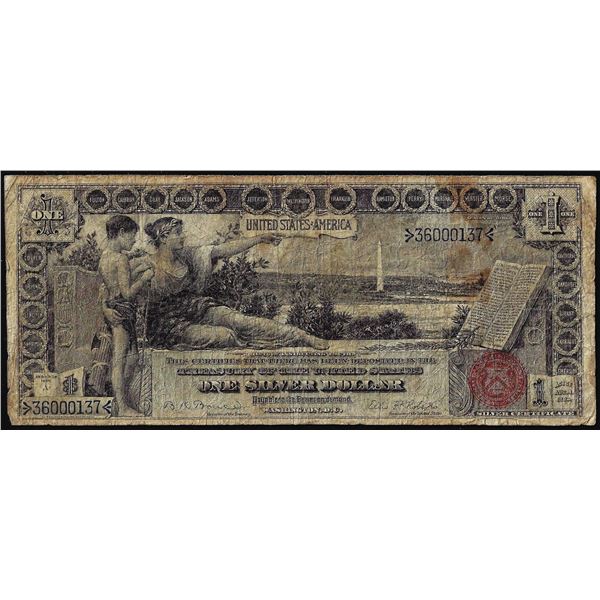 1896 $1 Educational Silver Certificate Note