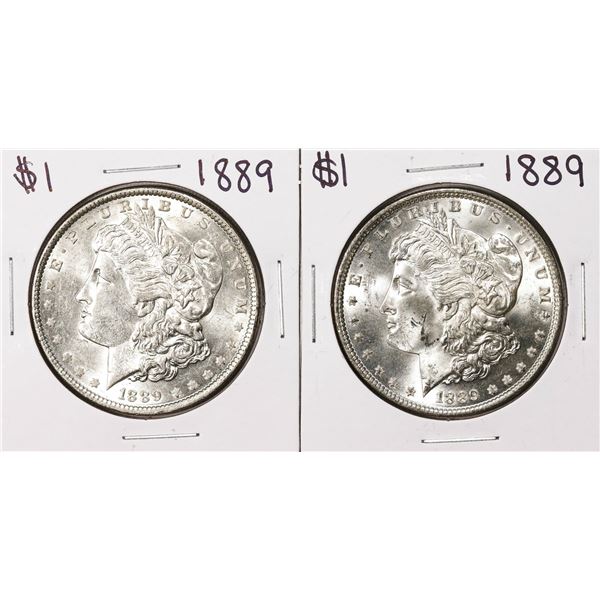 Lot of (2) 1889 $1 Morgan Silver Dollar Coins