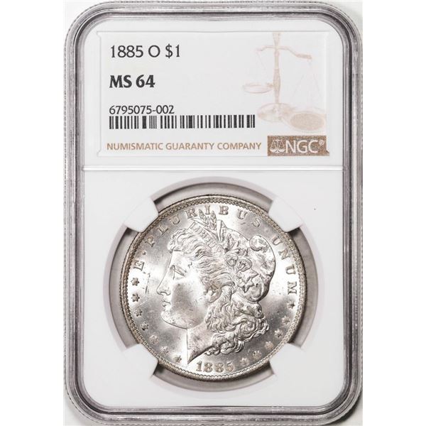 1885-O $1 Morgan Silver Dollar Coin NGC MS64