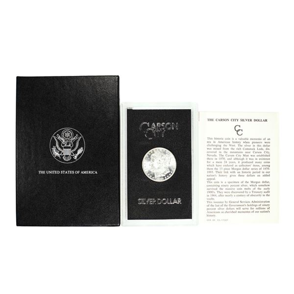1882-CC $1 Morgan Silver Dollar Coin GSA Hoard Uncirculated w/Box & COA